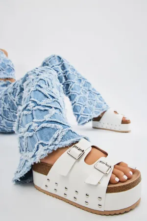 Amozae-Almost Daily Flatform Sandals - White/Pink