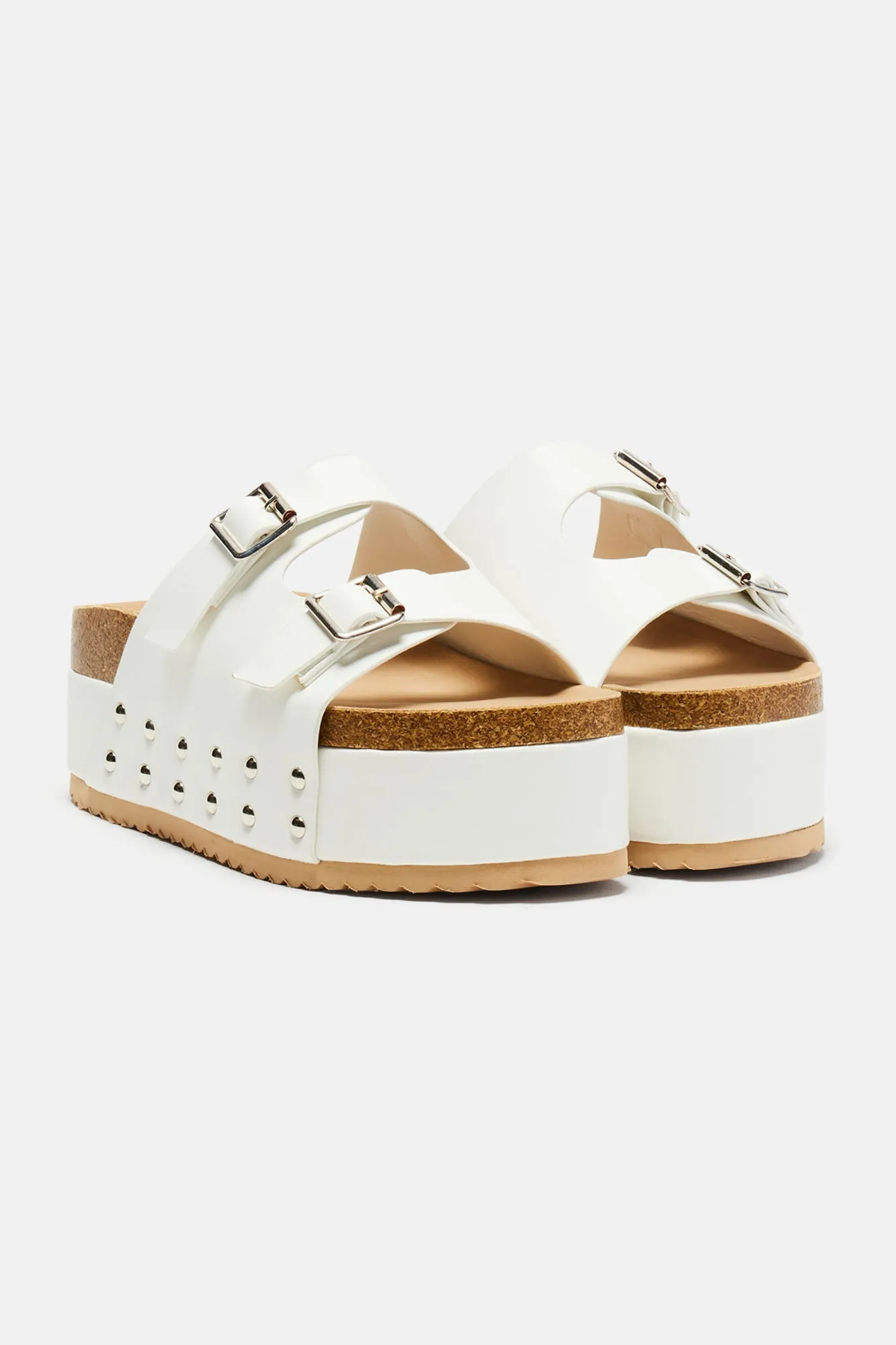 Amozae-Almost Daily Flatform Sandals - White/Pink