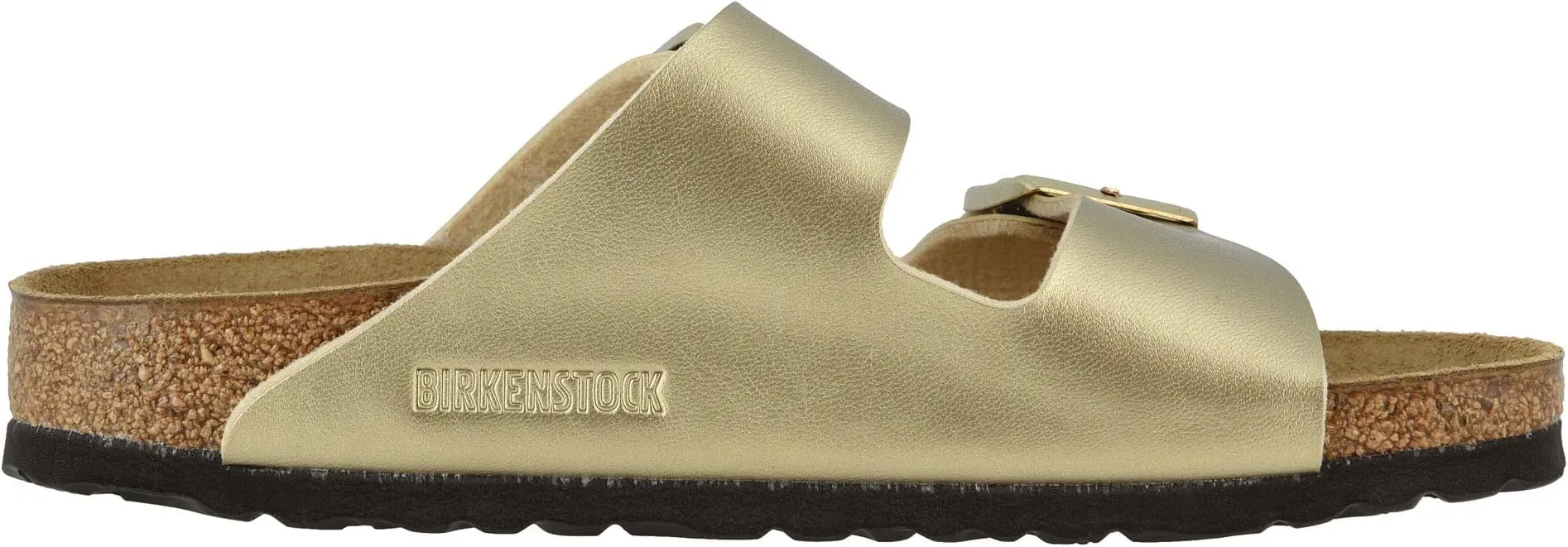 Arizona Birko-Flor Birkenstock Flat Sandals, Gold Birko-Flor
