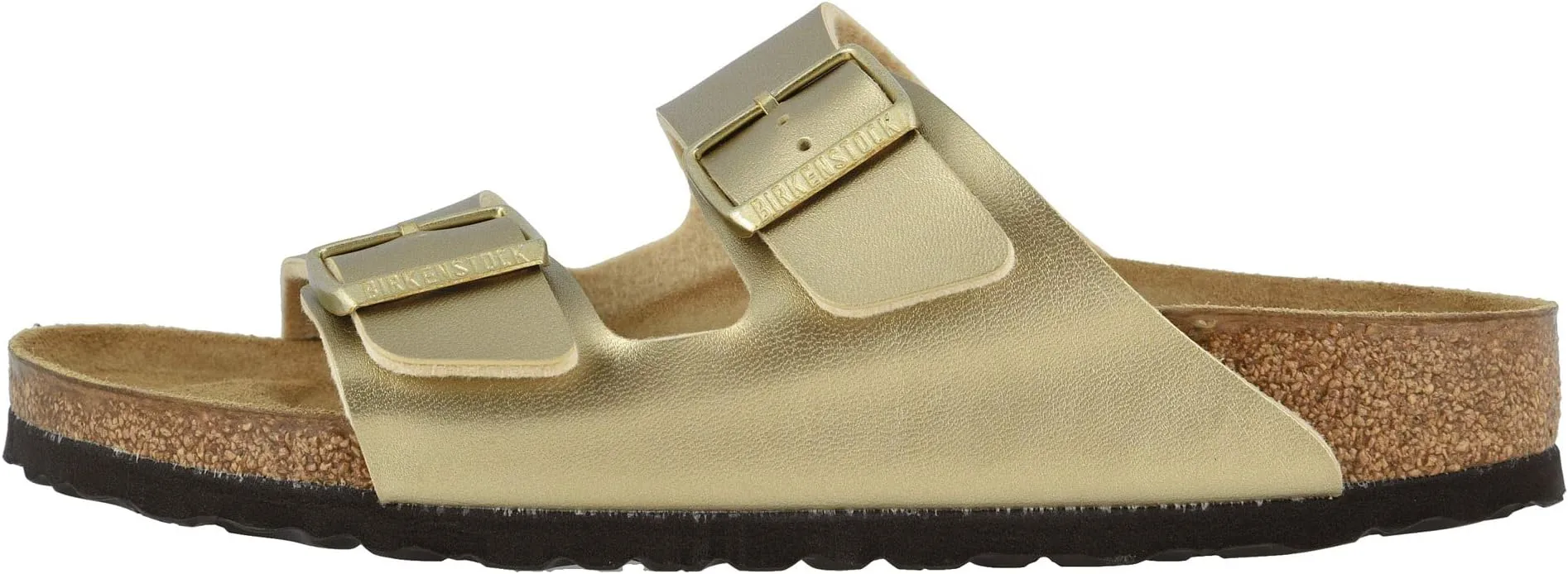 Arizona Birko-Flor Birkenstock Flat Sandals, Gold Birko-Flor