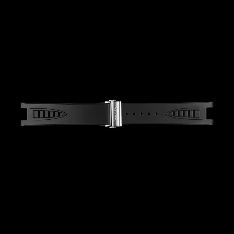 Black FKM Rubber Strap with Sliver Buckle for Spaceship