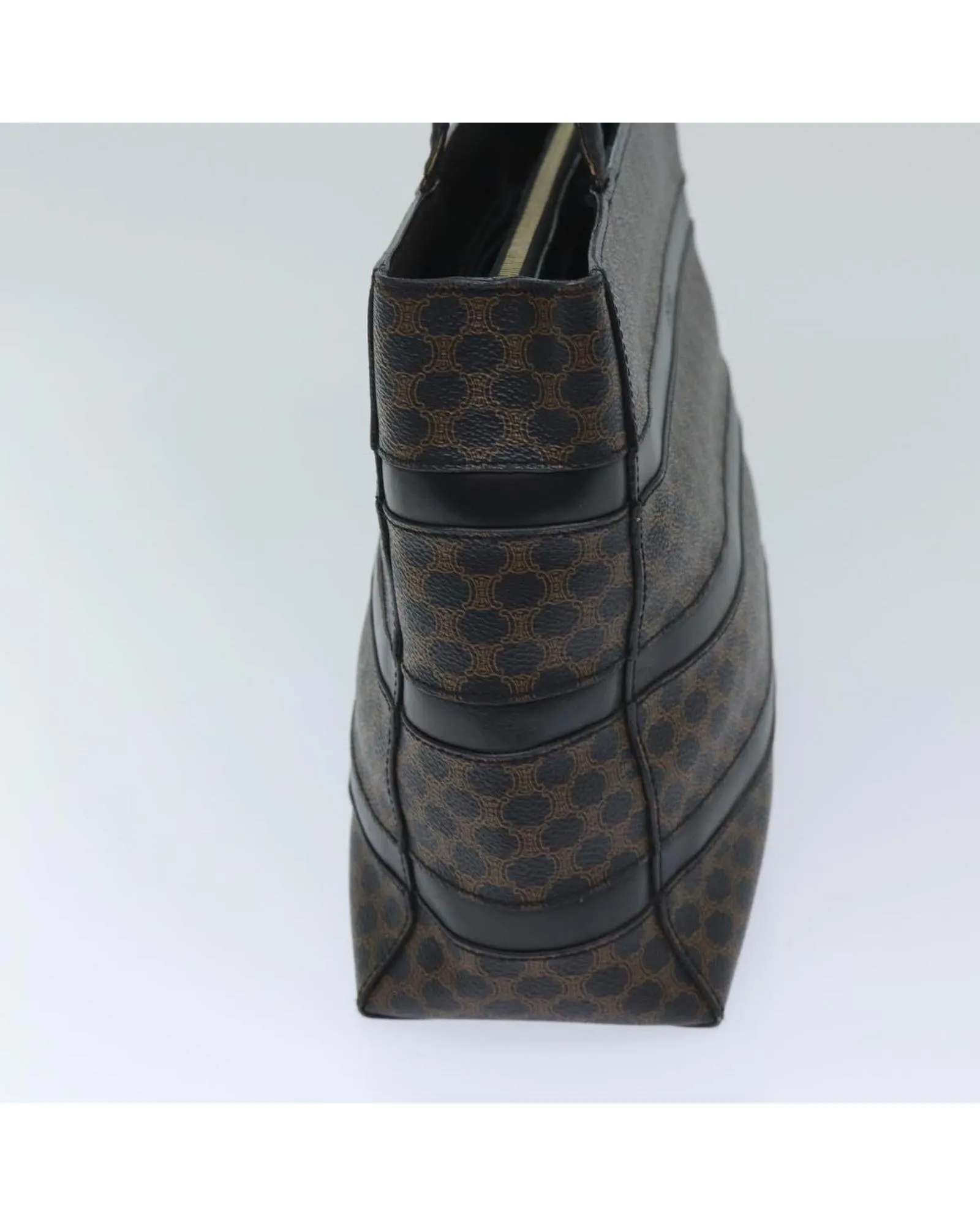Black Macadam Canvas Hand Bag with PVC Leather Material