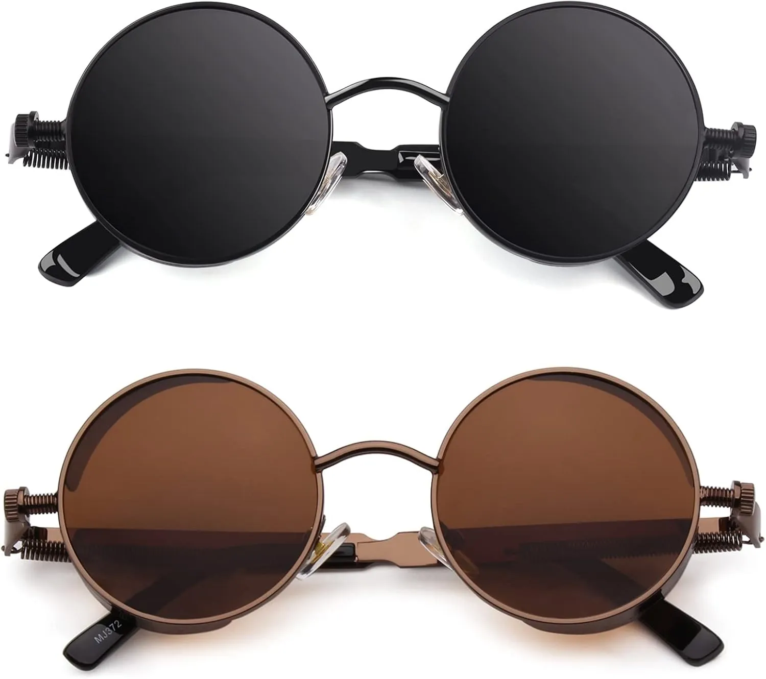 CGID Retro Steampunk Round Polarized Sunglasses Men Womens Metal Circle Frame UV400 Protection E72
