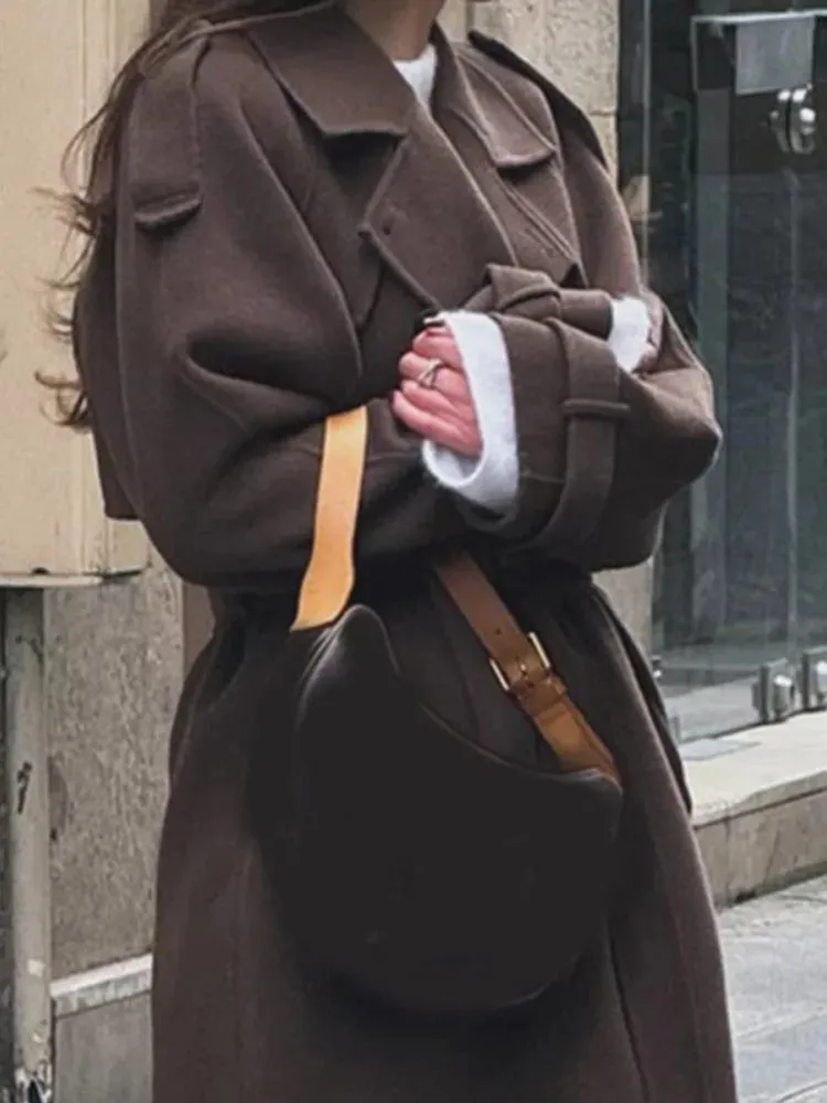 Elegant Double-breasted Wool Coat in 2 Styles