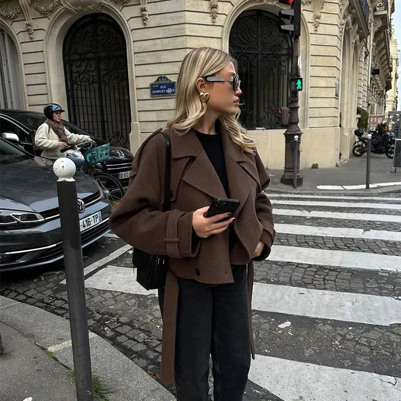 Elegant Double-breasted Wool Coat in 2 Styles