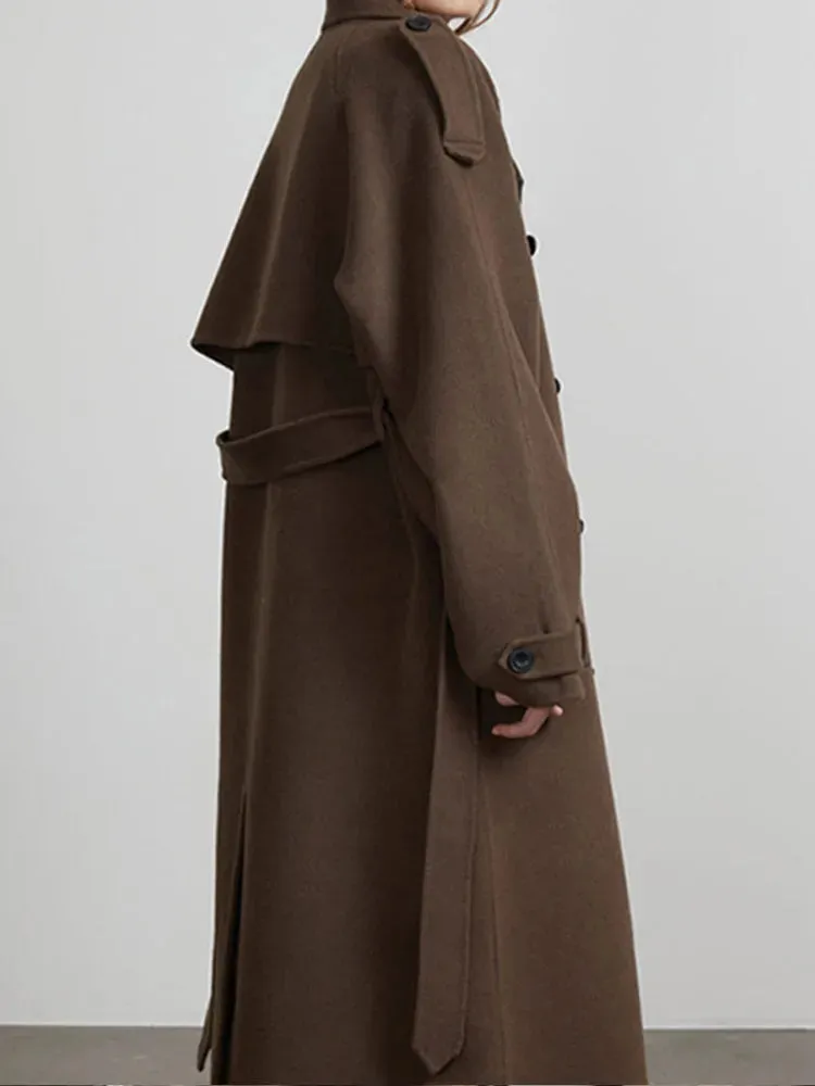 Elegant Double-breasted Wool Coat in 2 Styles