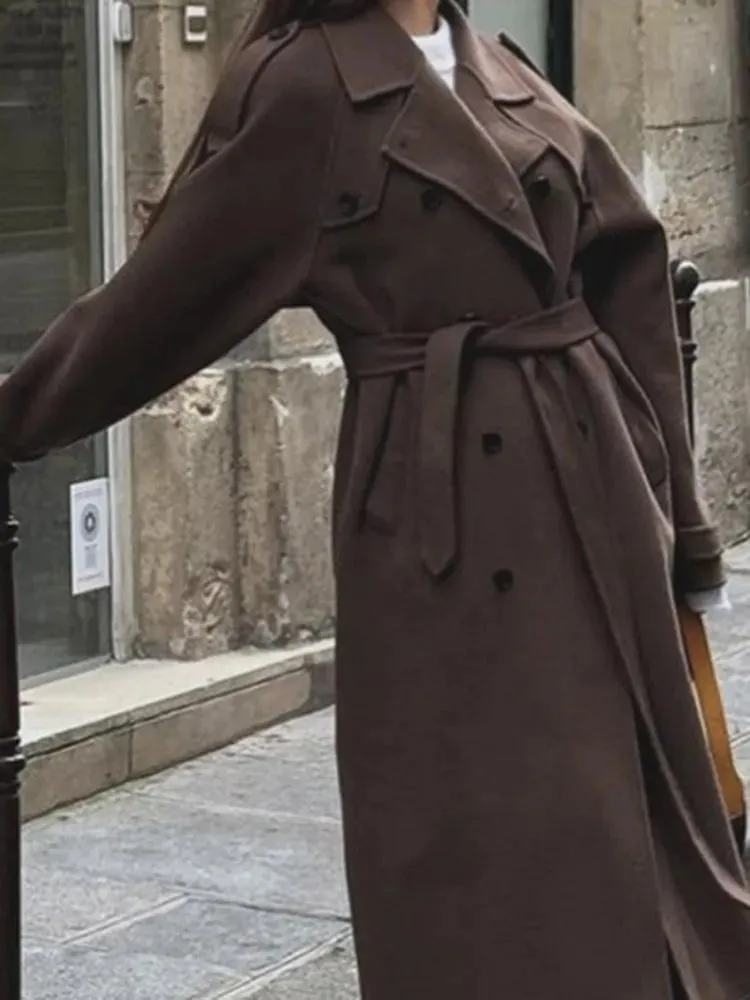 Elegant Double-breasted Wool Coat in 2 Styles