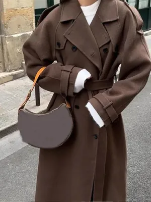 Elegant Double-breasted Wool Coat in 2 Styles