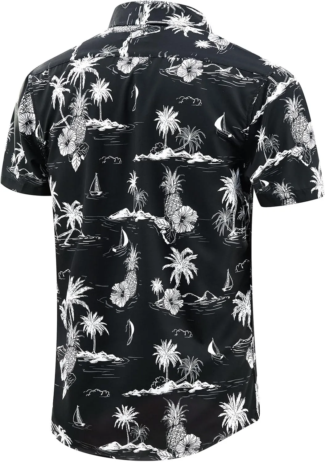 EUOW Men's Hawaiian Shirt Short Sleeve Printed Button Down Summer Beach Dress Shirts