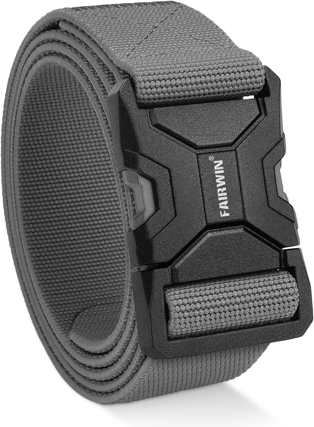 FAIRWIN Tactical Belt Men, 1.5" Stretch Nylon Web Military Hiking Rigger Work Belts with Quick-Release Seatbelt Buckle