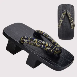 Geta Sandals - Navy & Gold