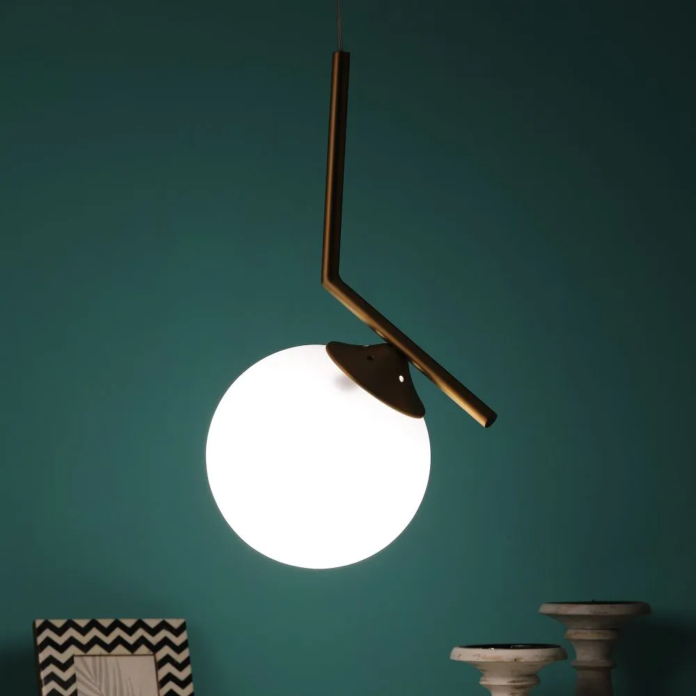Gold Wall Light White Glass - M-50-HL - Included Bulb