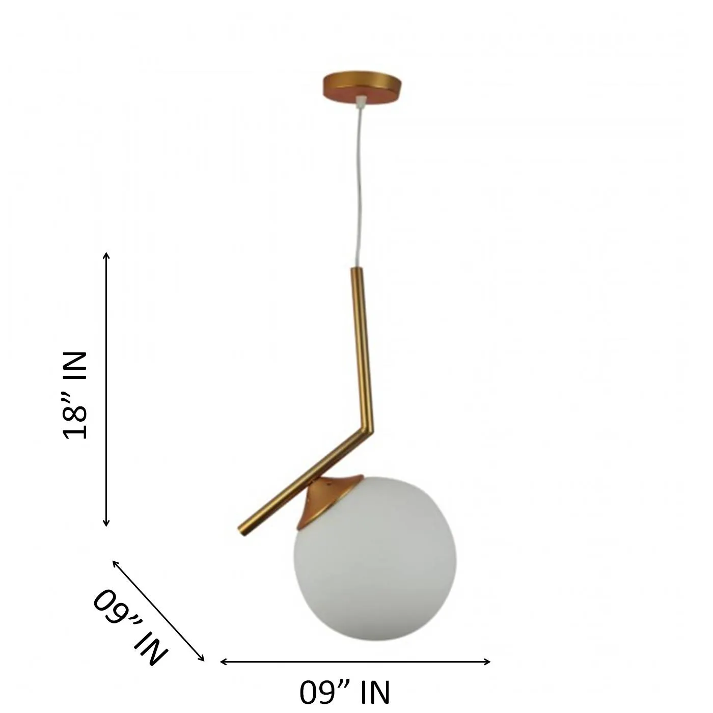 Gold Wall Light White Glass - M-50-HL - Included Bulb