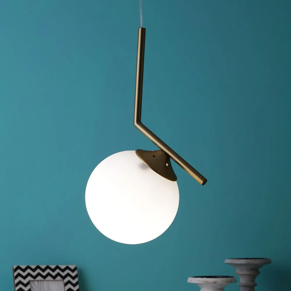 Gold Wall Light White Glass - M-50-HL - Included Bulb