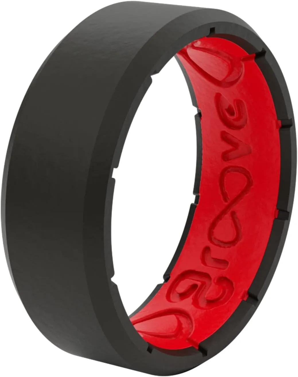 Groove Life Edge Silicone Ring - Breathable Rubber Wedding Rings for Men, Unique Design, Comfort Fit Ring