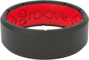 Groove Life Edge Silicone Ring - Breathable Rubber Wedding Rings for Men, Unique Design, Comfort Fit Ring