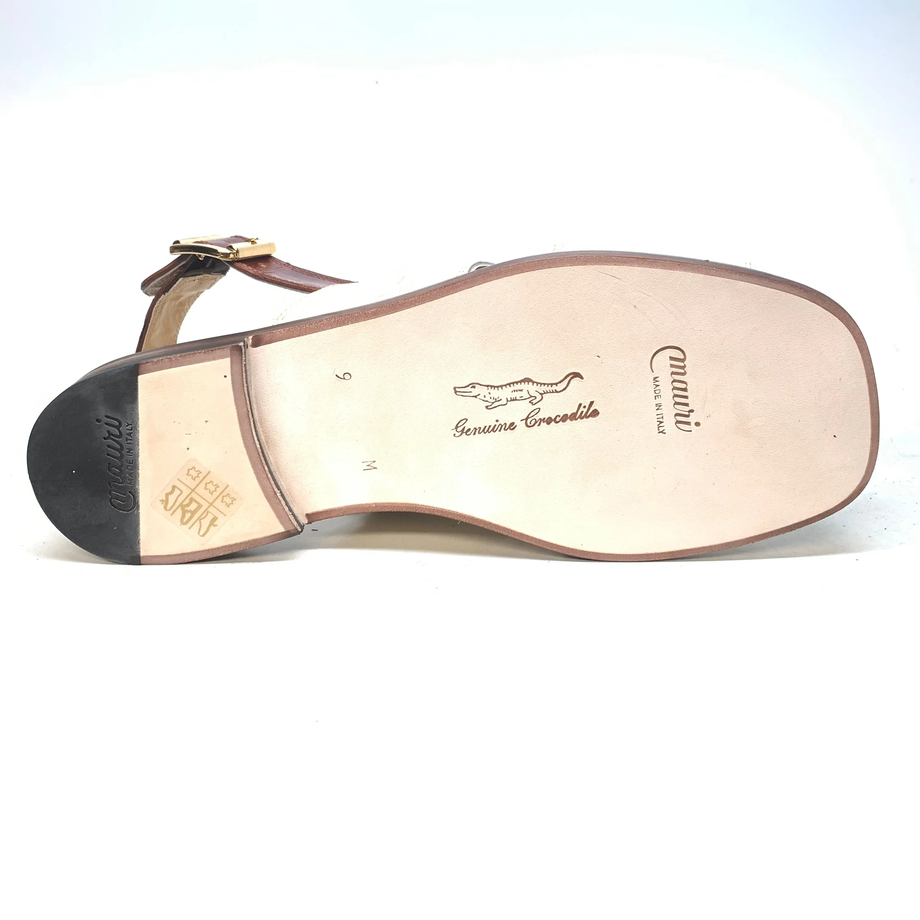 Mauri 5071 Cream/Gold Baby Crocodile Sandals