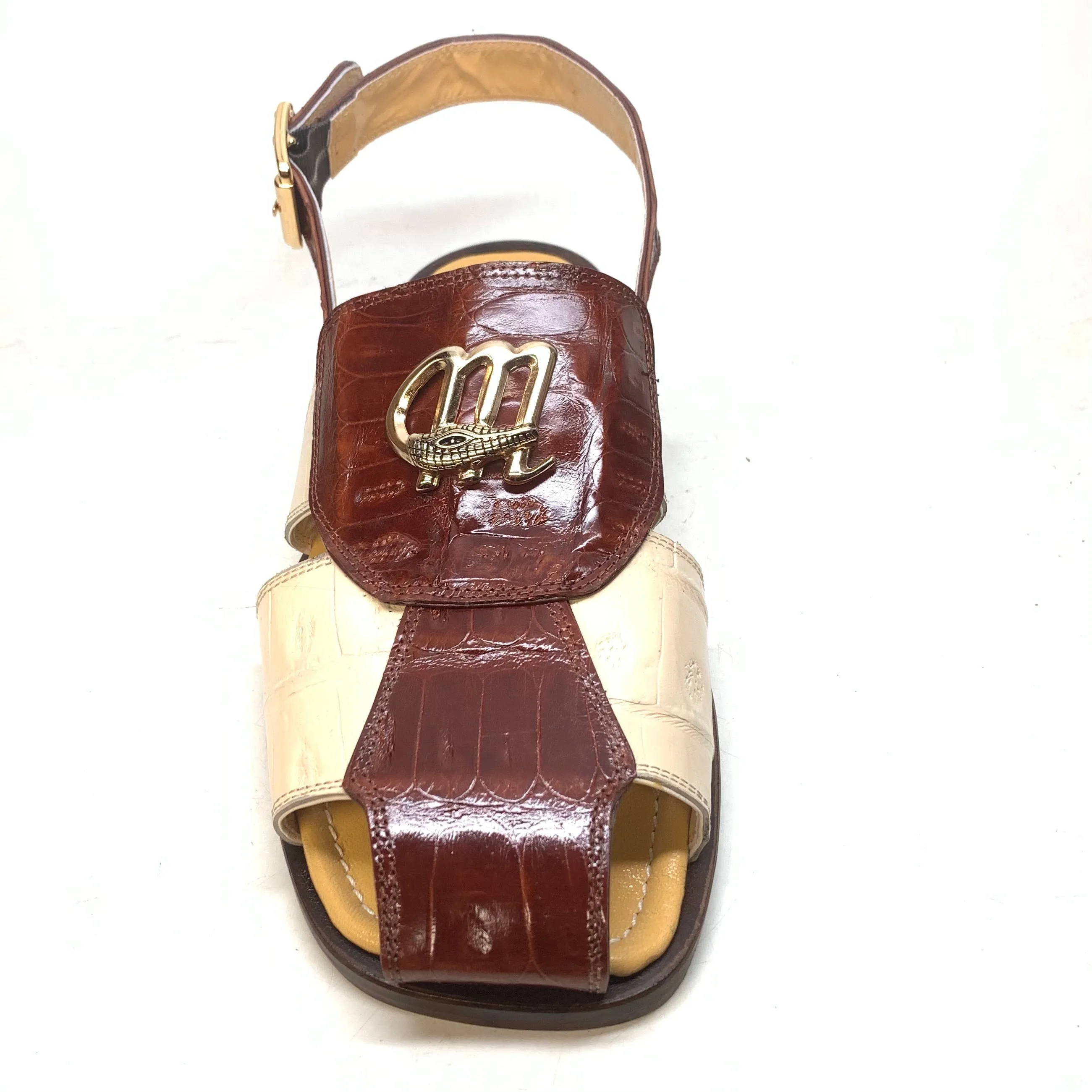 Mauri 5071 Cream/Gold Baby Crocodile Sandals