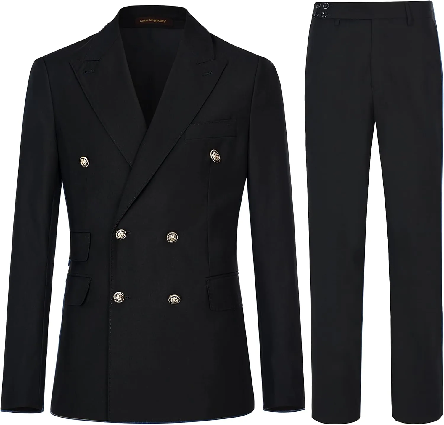 Men's Slim Fit 2 Piece Suit Double Breasted Business Wedding Prom Tuxedo Suits Blazer & Pants Set??