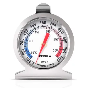 Oven Thermometer 50-300C/100-600F, Oven Grill Fry Chef Smoker Analog Thermometer Instant Read Stainless Steel Kitchen Cooking Thermometer
