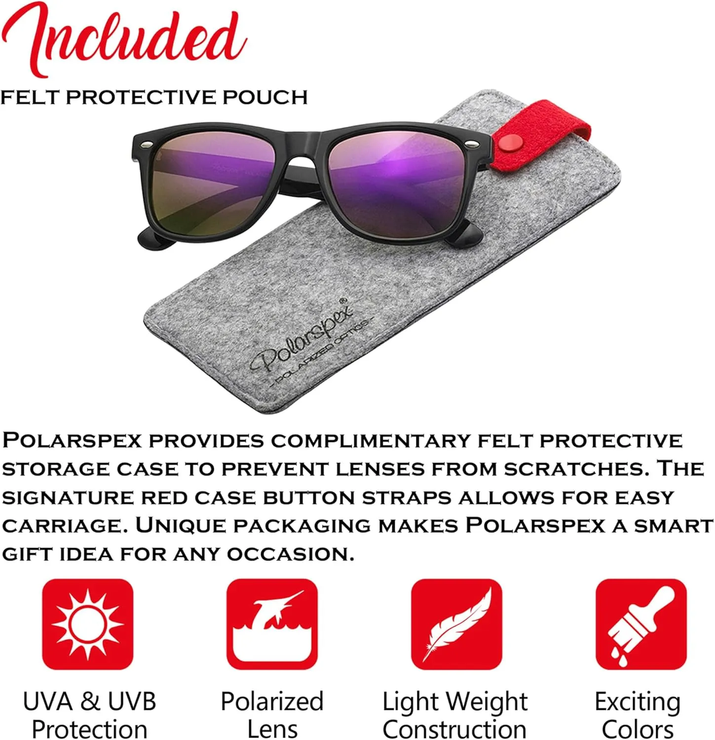 PolarSpex Polarized Sunglasses for Men and Women ?C UV Protection, Durable & Lightweight Retro Sunglasses for Driving, Fishing