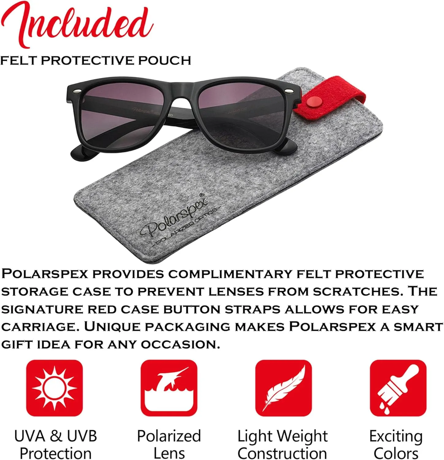 PolarSpex Polarized Sunglasses for Men and Women ?C UV Protection, Durable & Lightweight Retro Sunglasses for Driving, Fishing