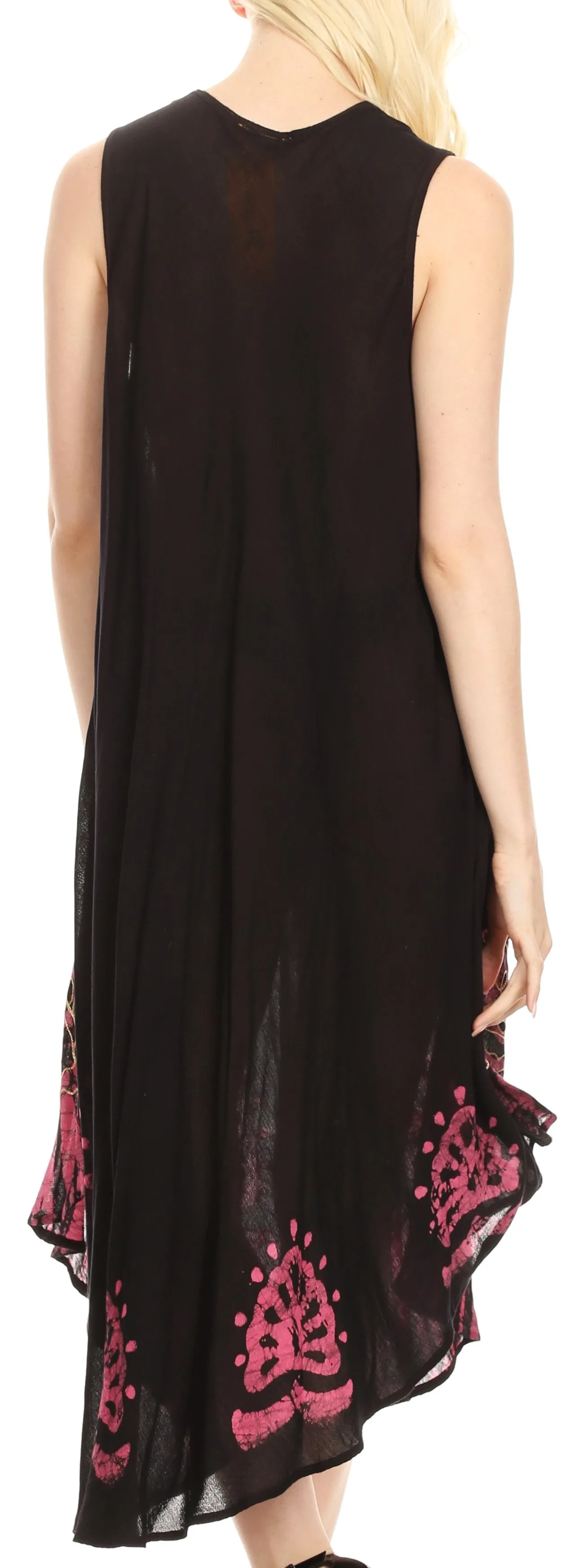 Sakkas Esme Women's Casual Midi Loose Fit Sleeveless Tank Dress Cover-up