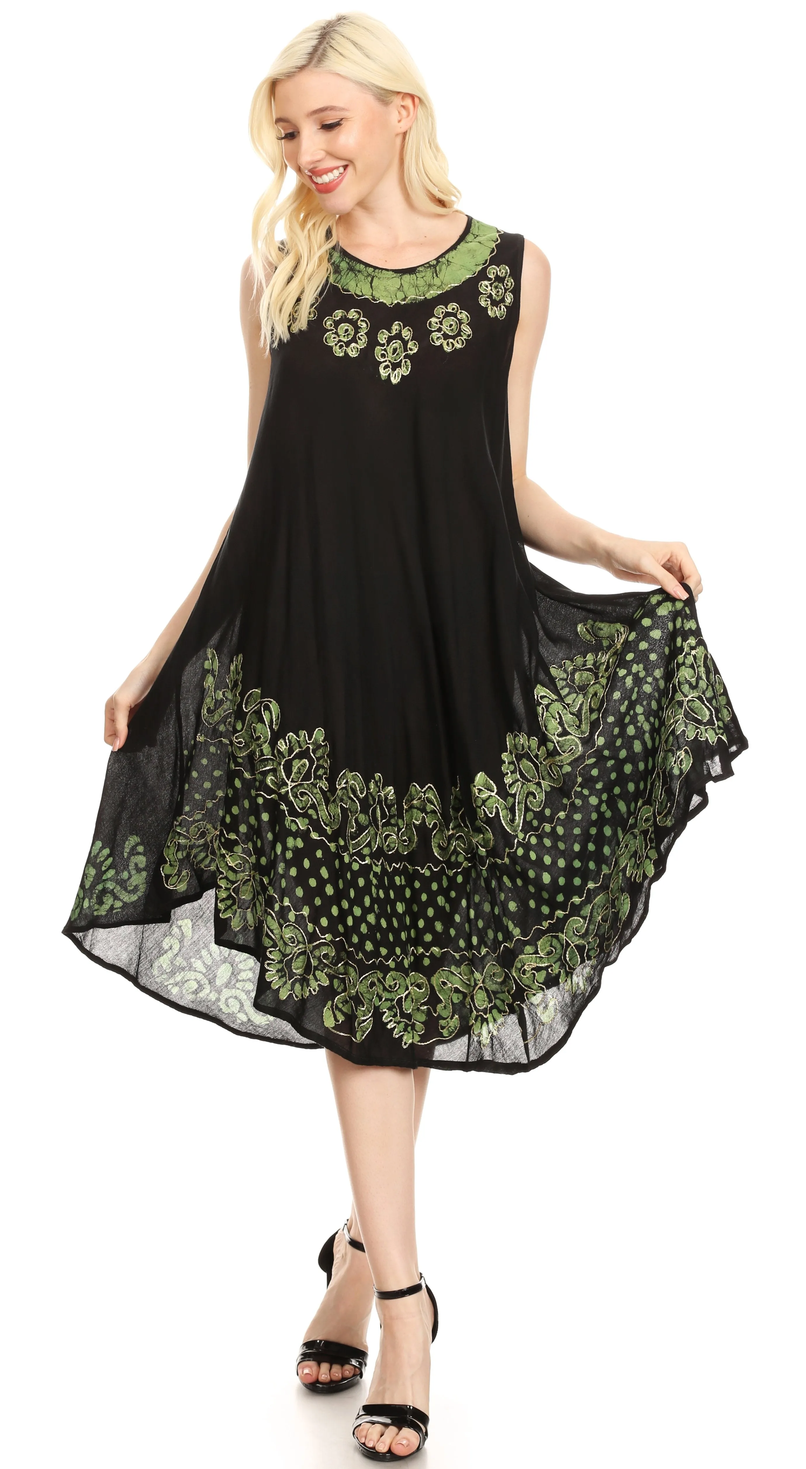 Sakkas Esme Women's Casual Midi Loose Fit Sleeveless Tank Dress Cover-up