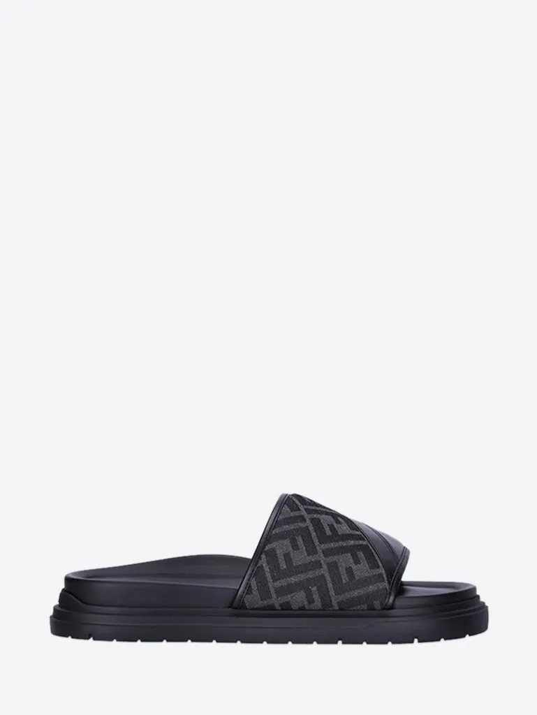 Sandal mix vitello ff fabric sandal