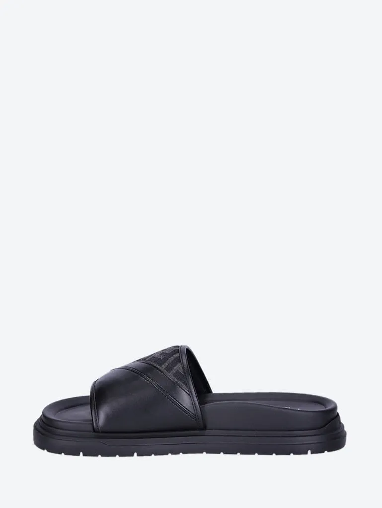 Sandal mix vitello ff fabric sandal