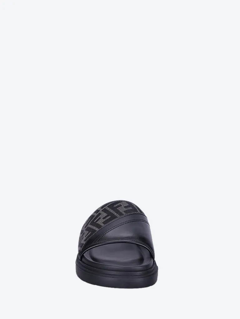 Sandal mix vitello ff fabric sandal