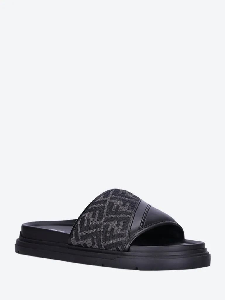 Sandal mix vitello ff fabric sandal