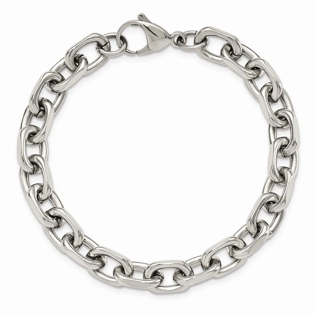Stainless Steel Polished 8.50mm 8.75in Cable Bracelet