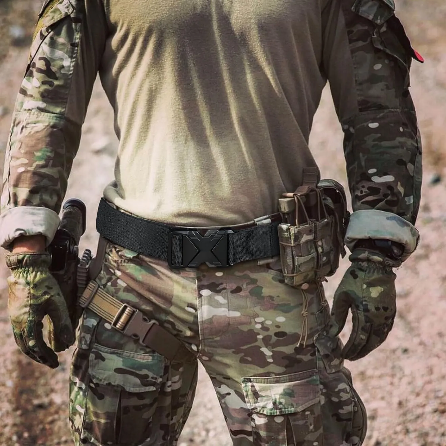 Tactical Belt Men Adjustable Military: Men's Belts 1000D nylon wear-resistant material