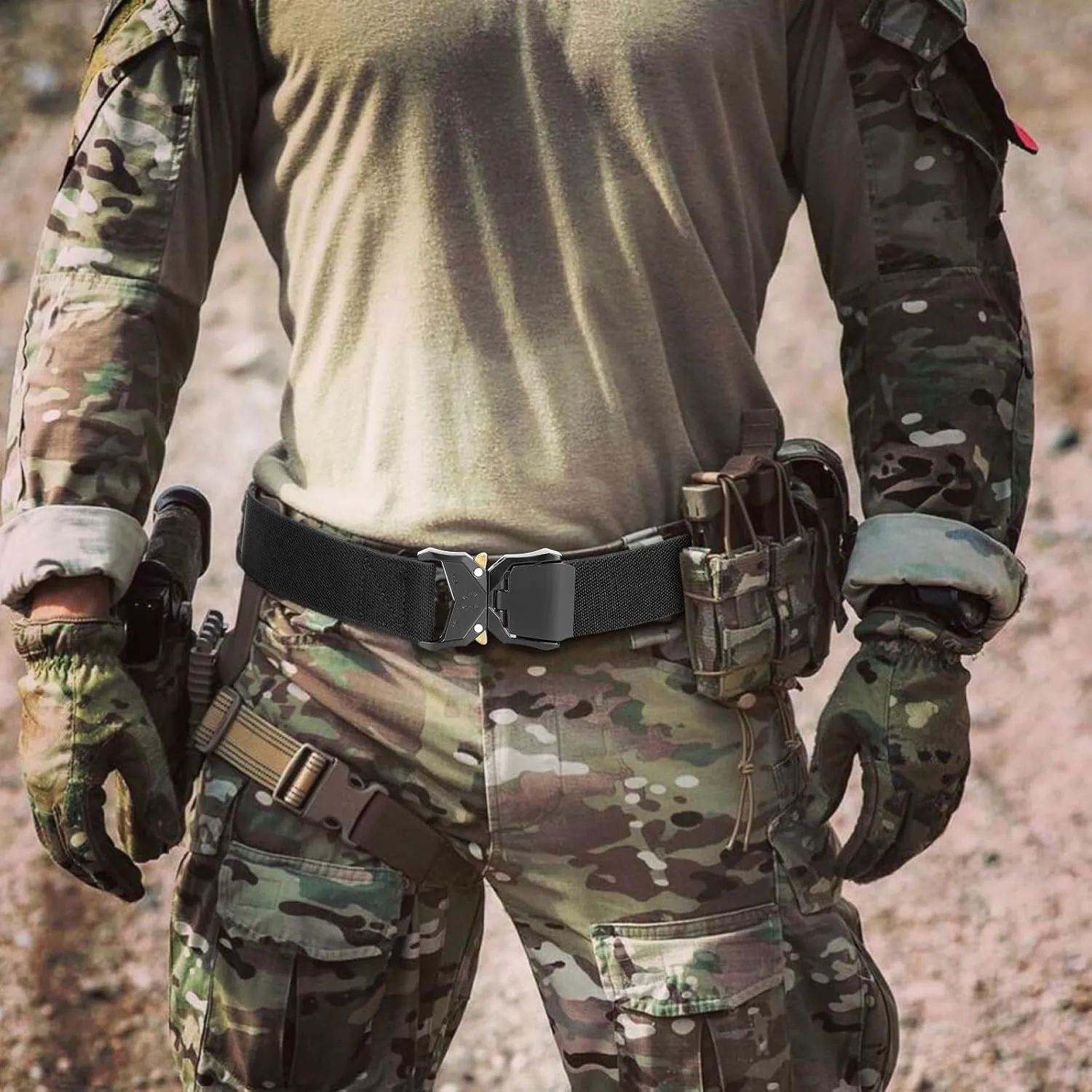 Tactical Belt Men Adjustable Military: Men's Belts 1000D nylon wear-resistant material