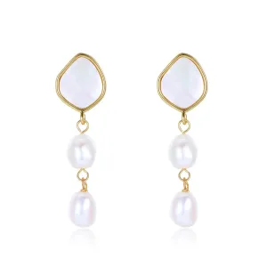 Teardrop Barqoue Pearl Shell Earrings