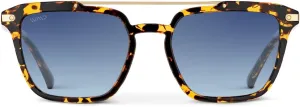 WMP Eyewear - Modern Men's Square Aviator Sunglasses - Double Metal Bridge with Polarized Lens